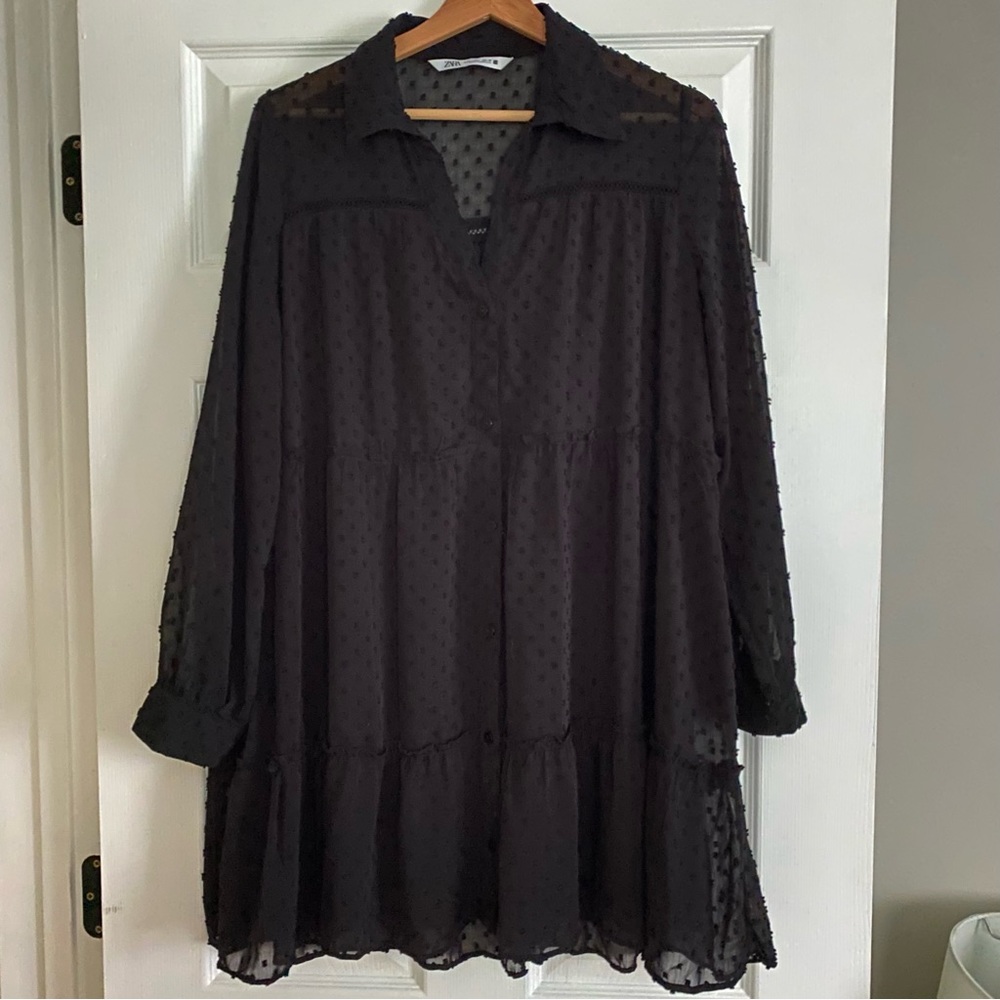Zara Black Sheer Mini Dress